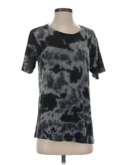 Pre-owned Monrow Short Sleeve Top Gray Tie-dye Pattern Scoop Neck Tops