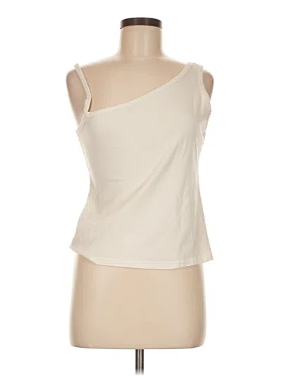 Pre-owned Monrow Sleeveless Top Ivory One Shoulder Neckline Tops In White