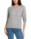 Monrow Soft Knit Cable Sweater In Gray
