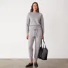 Monrow Soft Knit Cuffed Jogger In Heather Grey