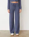 Monrow Softknit French Waffle Lounge Pant In Blue