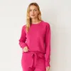 Monrow Soft Knit Raglan Sweater In Fuchsia