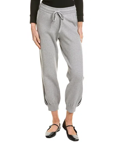 Monrow Soft Knit Track Cuffed Jogger Pant In Grey
