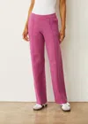 Monrow Soft Knit Two Tone Trouser In Fuchsia