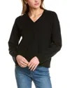 Monrow Soft Knit V Neck Sweater In Black