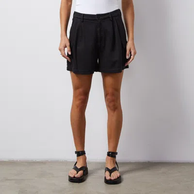 Monrow Soft Twill Cargo Short In Faded Black