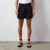 Monrow Soft Twill Cargo Short In Black In Black