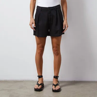 Monrow Soft Twill Cargo Short In Black
