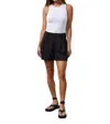 Monrow Soft Twill Cargo Short In Faded Black In Black