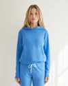 Monrow Softfleece Kangaroo Pullover In Blue Sailing