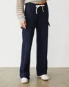 Monrow Softfleece Straight Leg Cargo Sweatpant In Dark Navy In Dark Navy