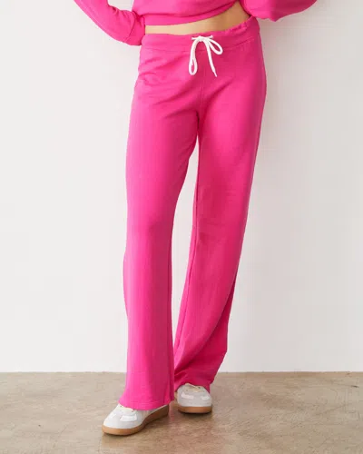 Monrow Softfleece Straight Leg Vintage Sweat In Fuchsia