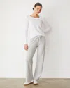 Monrow Softfleece Straight Leg Vintage Sweat In Heather Grey