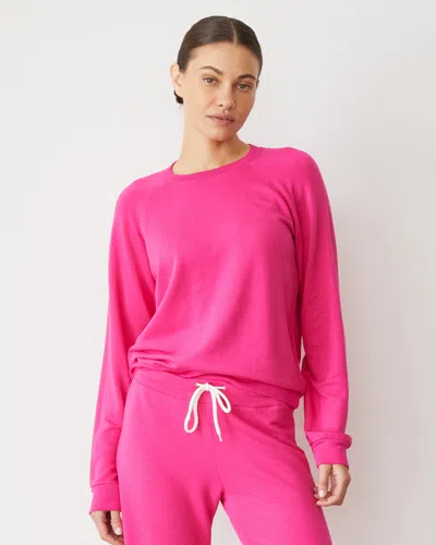 Monrow Softfleece Vintage Raglan In Fuchsia