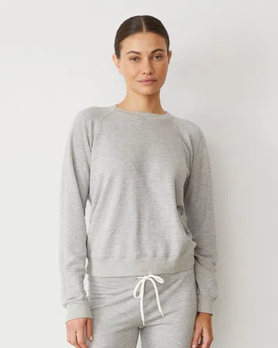 Monrow Softfleece Vintage Raglan In Heather Grey