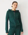 Monrow Softfleece Zip Up Hoody In Evergreen