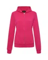 Monrow Softfleece Zip Up Hoody In Fuchsia