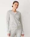 Monrow Softfleece Zip Up Hoody In Heather Grey