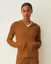 Monrow Softfleece Zip Up Hoody In Rust