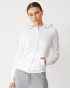 Monrow Softfleece Zip Up Hoody In White