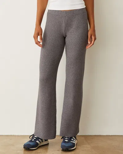 Monrow Softknit Rib Pant In Vintage Black