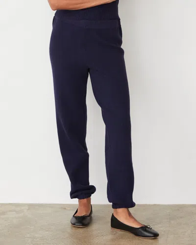 Monrow Softknit Rib Waffle Oversized Sweat In Dark Navy