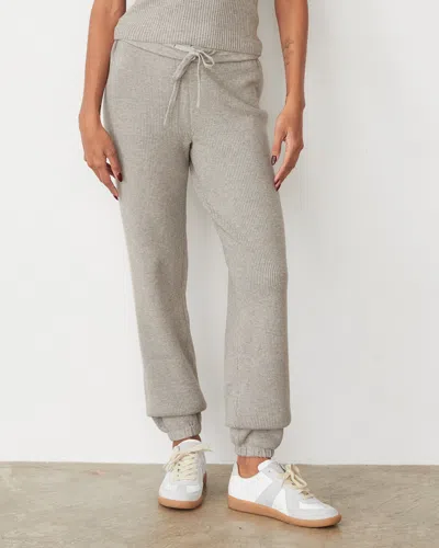 Monrow Softknit Rib Waffle Oversized Sweat In Heather Grey