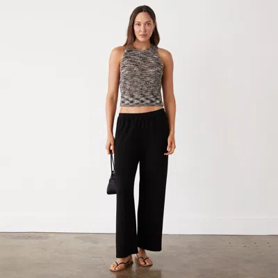 Monrow Space-dye Crochet Racer Tank In Pecan Multi