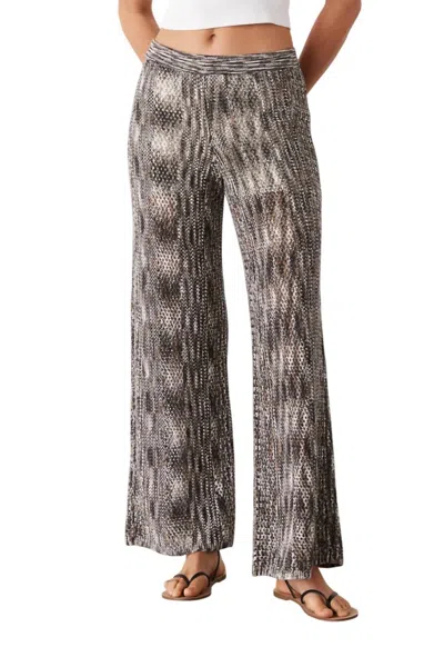 MONROW SPACE-DYE CROCHET WIDE LEG PANT IN PECAN MULTI