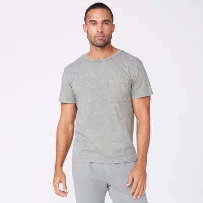 Monrow Stone Wash Relaxed Pocket Crew In Gunmetal