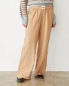 Monrow Stripe Poplin Boxer Pant In Cappuccino Stripe