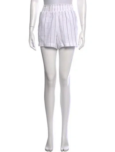 Pre-owned Monrow Striped Mini Shorts In White