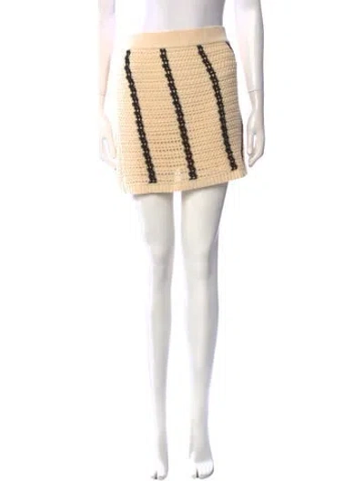 Pre-owned Monrow Striped Mini Skirt In Neutral
