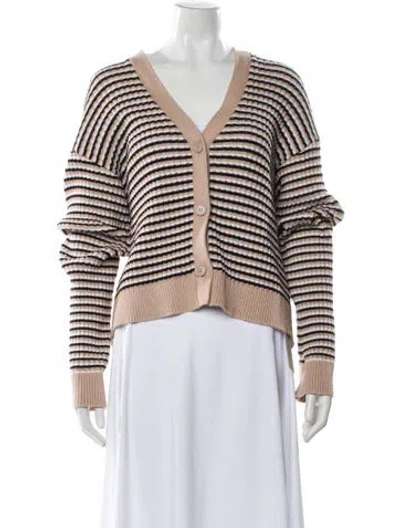 Pre-owned Monrow Striped V-neck Sweater In Multi