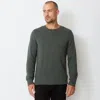 Monrow Supersoft Crew Neck Sweatshirt In Evergreen