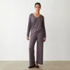 Monrow Supersoft Crop Straight Leg Sweat In Dusty Plum