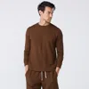 Monrow Supersoft Fleece Crew Neck Sweatshirt In Moss