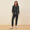 Monrow Jogger Contrast Stripe In Blab/camel In Faded Black