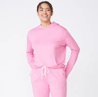 Monrow Supersoft Pullover Hoody In Hot Pink