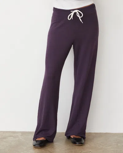 Monrow Supersoft Straight Leg Vintage Sweat In Midnight Plum