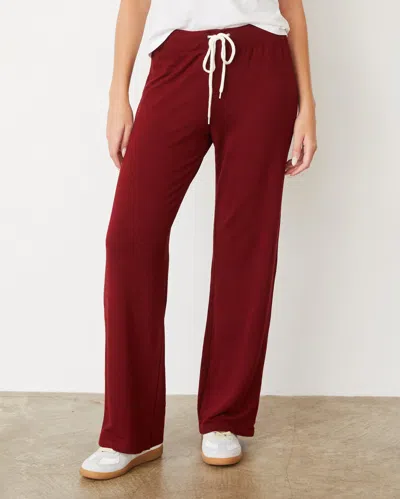 Monrow Supersoft Straight Leg Vintage Sweat In Ruby