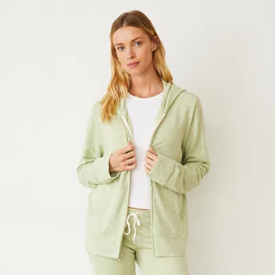 Monrow Supersoft Zip Up Hoody In Matcha