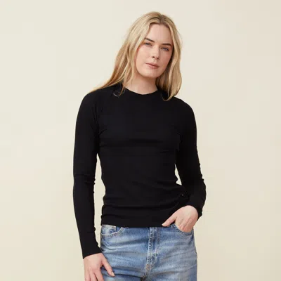 MONROW SUPIMAFINE RIB LONG SLEEVE CREW