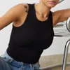 Monrow Supimaluxe Rib Crop High Neck Tank In Black