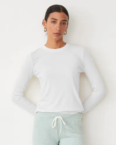 Monrow Supimaluxe Rib Long Sleeve Crew In White