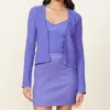 Monrow Sweater Rib Fitted Cardigan In Aster Purple
