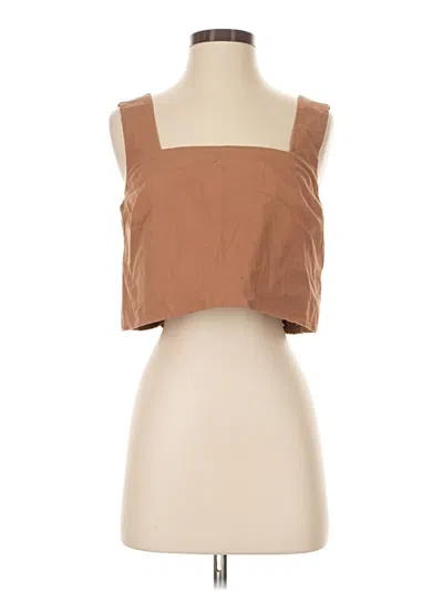 Pre-owned Monrow Tank Top Brown Strapless Neckline Tops