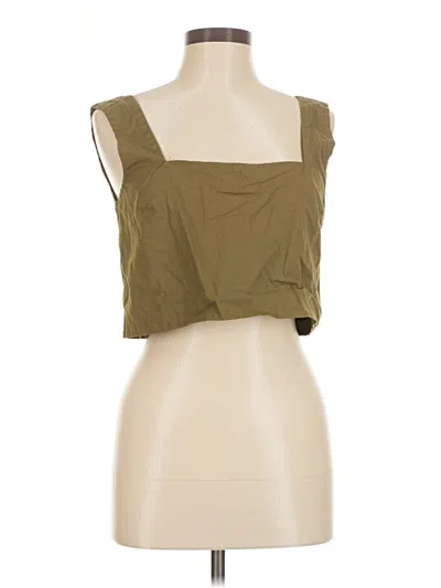 Pre-owned Monrow Tank Top Green Strapless Neckline Tops