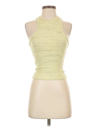 Pre-owned Monrow Tank Top Yellow Halter Neckline Tops