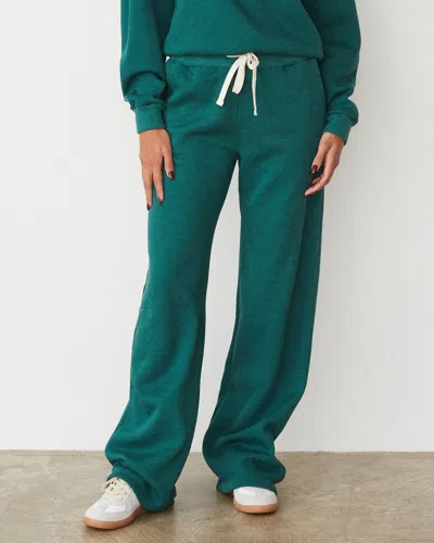 Monrow Teddy Fleece Oversized Straight Leg Sweat In Forest